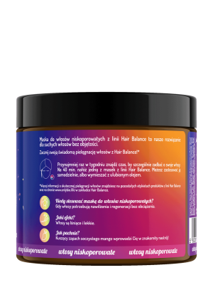 Hair in Balance by ONLYBIO Maska do włosów niskoporowatych 400 ml