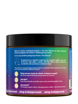 Hair in Balance by ONLYBIO Maska do włosów średnioporowatych 400 ml