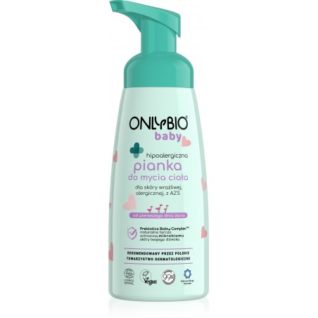 ONLYBIO Baby Hipoalergiczna pianka do ciała od pierwszego dnia życia 300 ml