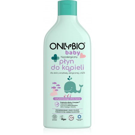 ONLYBIO Baby Hipoalergiczny płyn do kąpieli od pierwszego dnia życia 500 ml