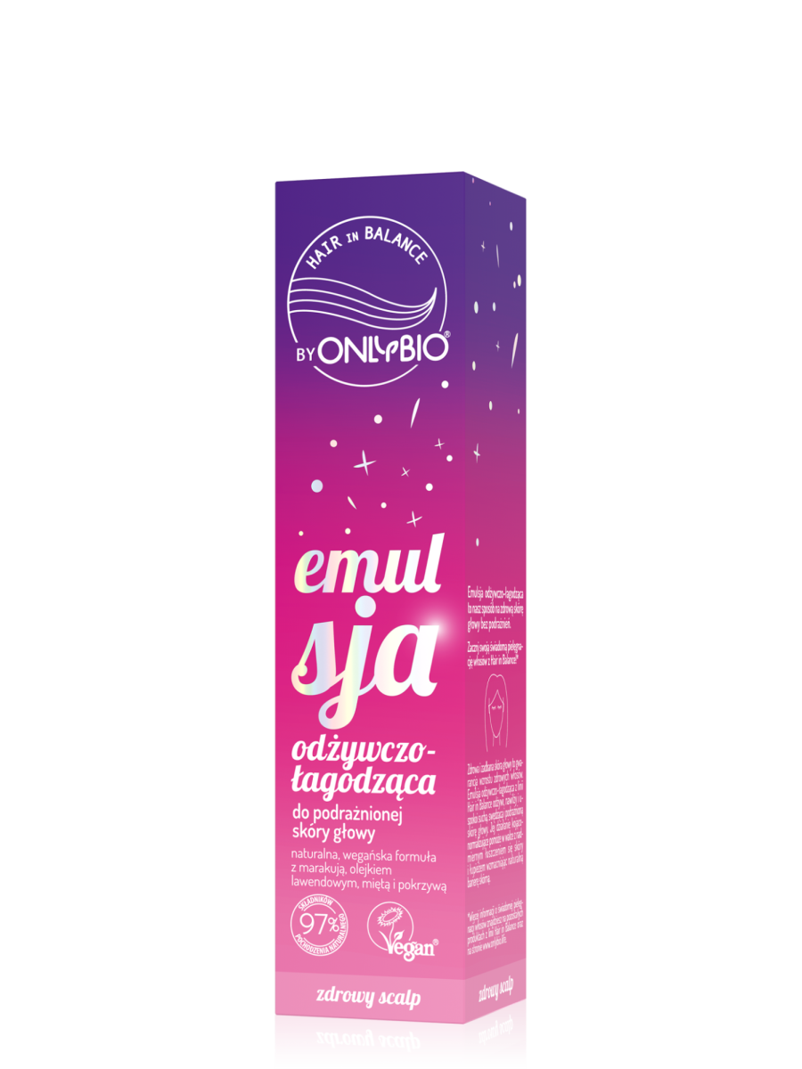 Hair in Balance by ONLYBIO Emulsja odżywczo łagodząca do podrażnionej skóry głowy 125ml