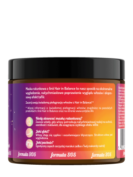 Hair in Balance by ONLYBIO Maska ratunkowa do każdej porowatości włosów 200ml
