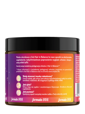 Hair in Balance by ONLYBIO Maska ratunkowa do każdej porowatości włosów 200ml