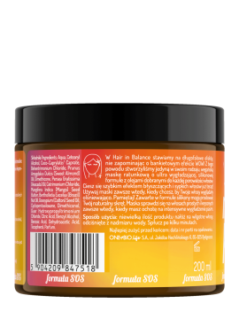 Hair in Balance by ONLYBIO Maska ratunkowa do każdej porowatości włosów 200ml