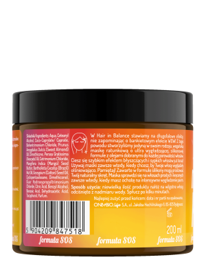 Hair in Balance by ONLYBIO Maska ratunkowa do każdej porowatości włosów 200ml