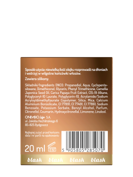 Hair in Balance by ONLYBIO Olejek wygładzający z efektem rozświetlenia 20ml