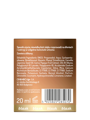 Hair in Balance by ONLYBIO Olejek wygładzający z efektem rozświetlenia 20ml