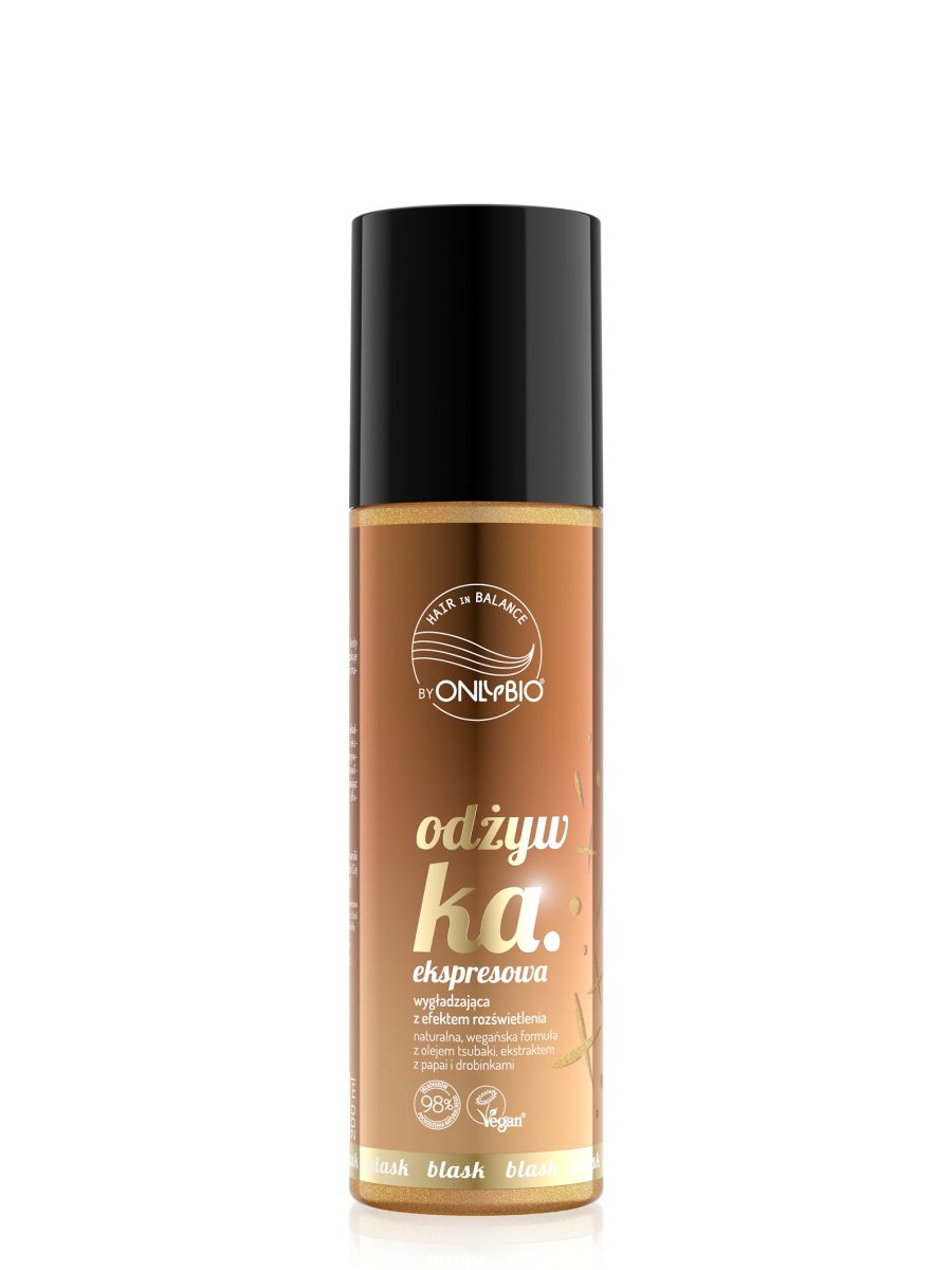 Hair in Balance by ONLYBIO Odżywka ekspresowa wygładzająca z efektem rozświetlenia 200ml