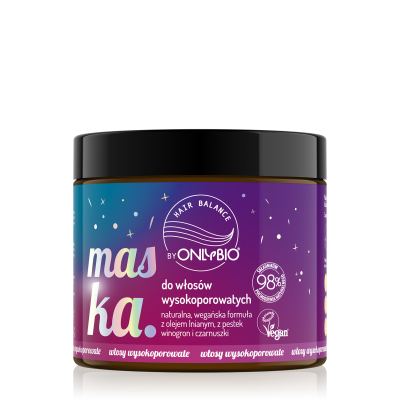 Hair in Balance by ONLYBIO Maska do włosów wysokoporowatych 400 ml