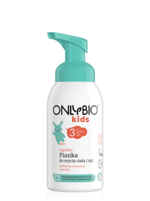 ONLYBIO Kids Łagodna pianka do mycia ciała i rąk od trzeciego roku życia 300 ml