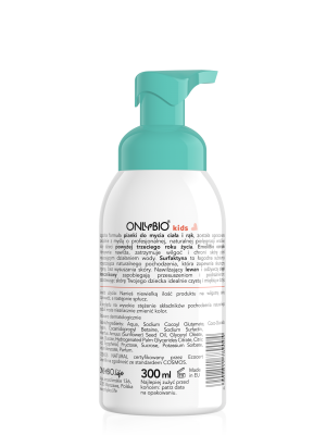 ONLYBIO Kids Łagodna pianka do mycia ciała i rąk od trzeciego roku życia 300 ml