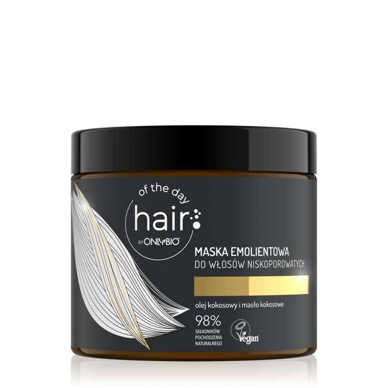 Hair of the day by ONLYBIO Maska emolientowa do włosów niskoporowatych 400ml