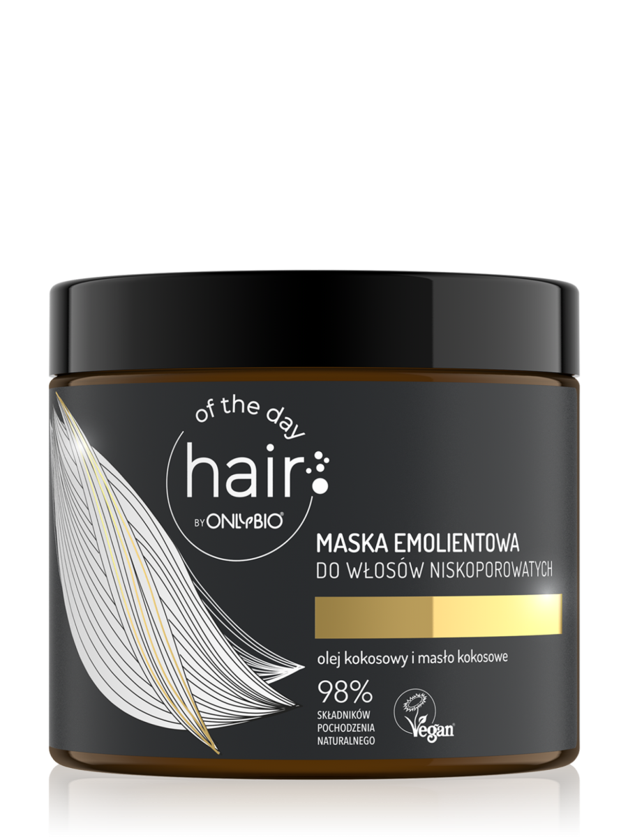 Hair of the day by ONLYBIO Maska emolientowa do włosów niskoporowatych 400ml