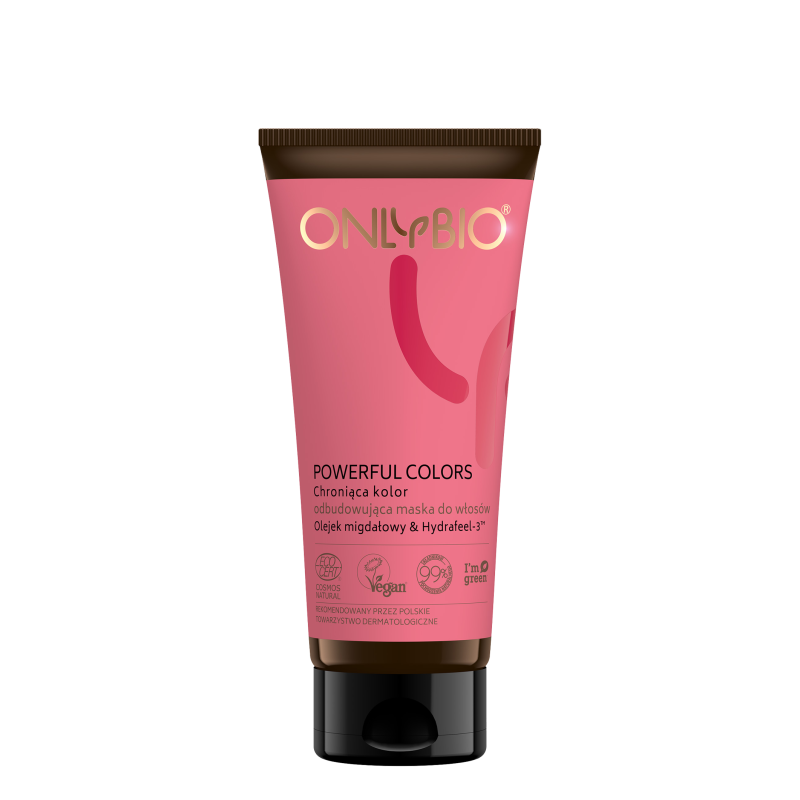 ONLYBIO Powerful Colors Chroniąca kolor odbudowująca maska do włosów TUBA 200 ml