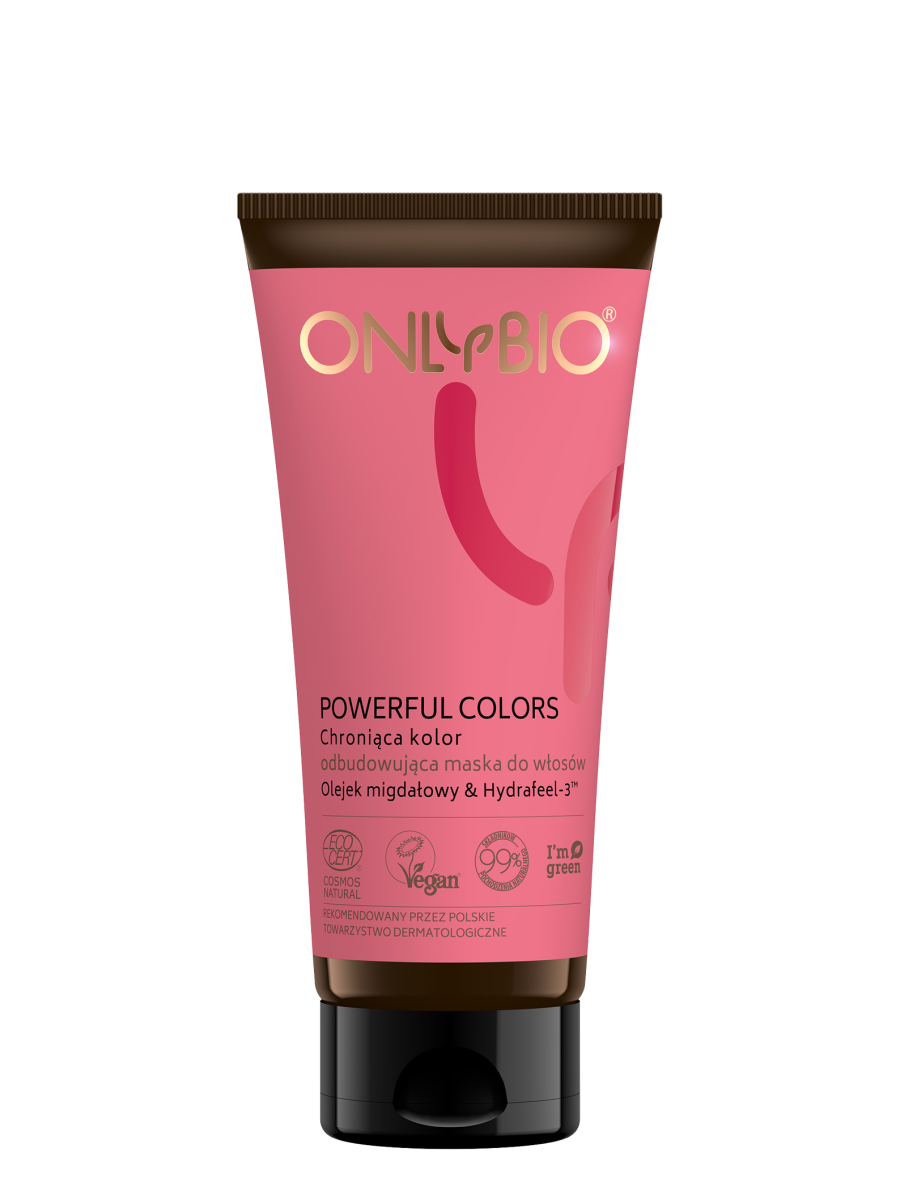 ONLYBIO Powerful Colors Chroniąca kolor odbudowująca maska do włosów TUBA 200 ml