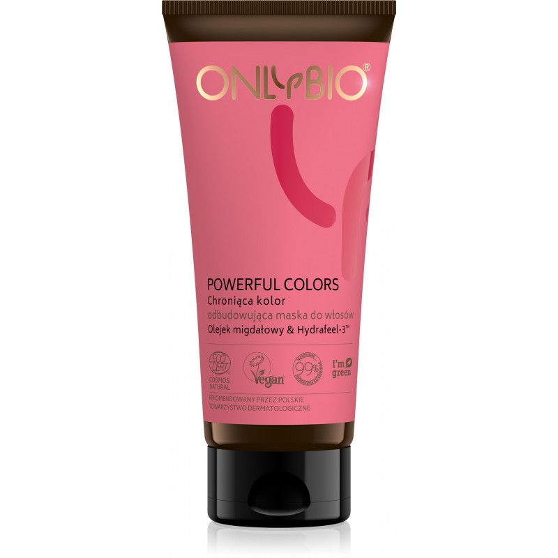 ONLYBIO Powerful Colors Chroniąca kolor odbudowująca maska do włosów TUBA 200 ml