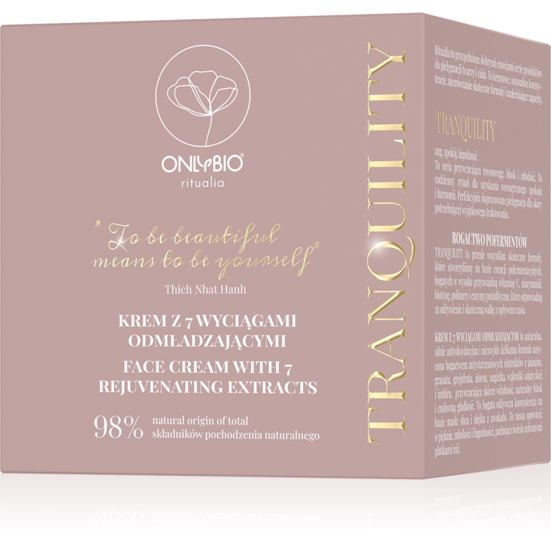 ONLYBIO Ritualia TRANQUILITY Krem do twarzy z 7 wyciągami odmładzającymi 50 ml